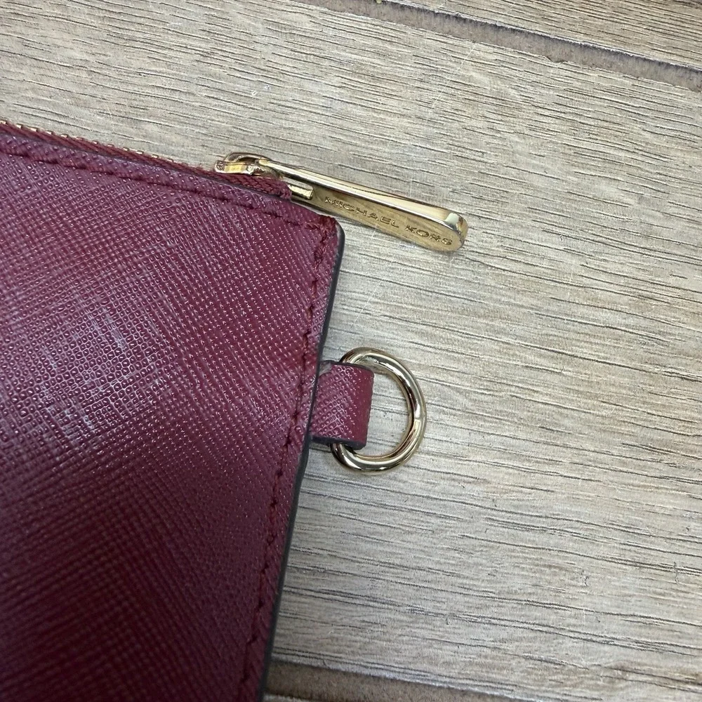 Michael Kors Large Jet Set Travel Pouch Merlot Burgundy Red